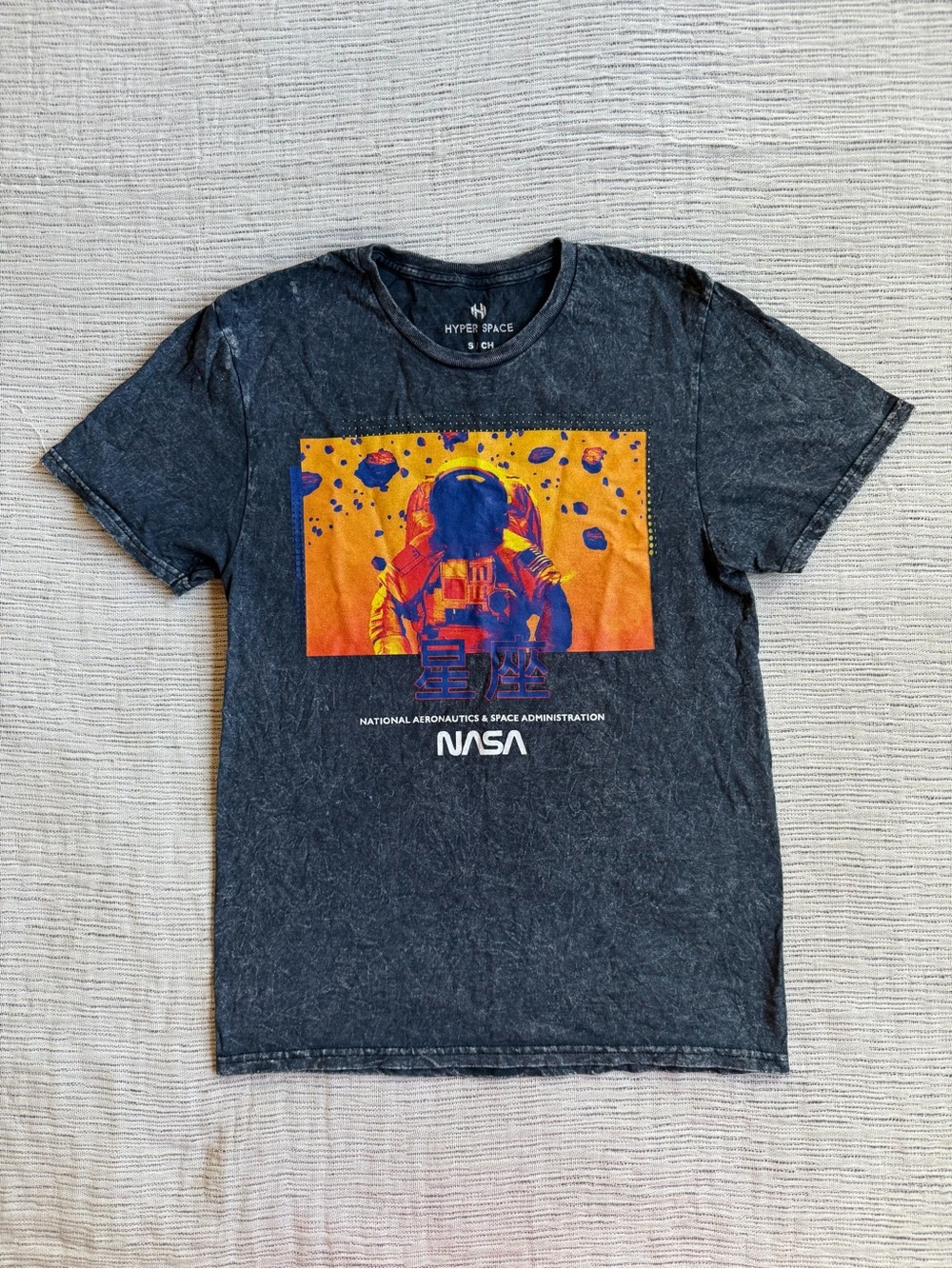 adidas Black Short Sleeve NASA Astronaut Graphic Tee